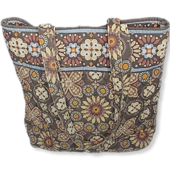 Vera Bradley Handbags - Vera Bradley Floral Tote in Brown, Cream, Yellow Muted Colors Great for Everyday